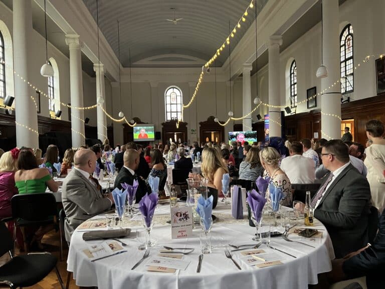 A full house in Rossall’s beautiful dining hall.